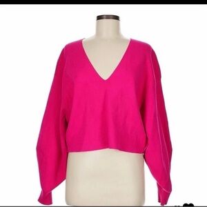 Aritzia Babaton Pink V-Neck Sweater